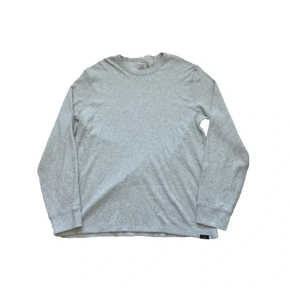 Faherty Mens Light Dove Heather Thermal Surplus Waffle Crew Neck T-Shirt Sz 2XL
